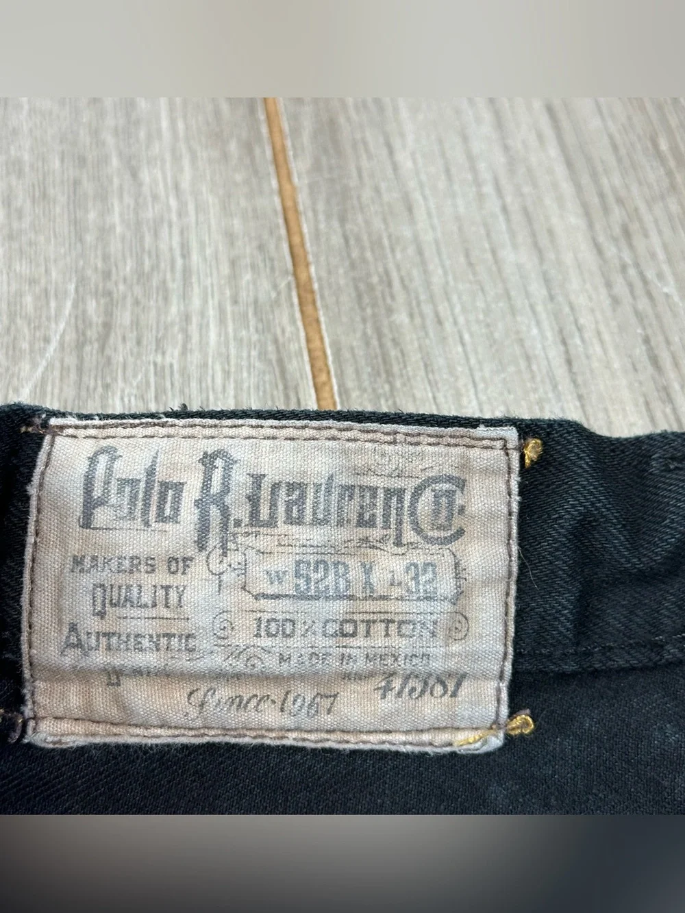 Polo Ralph Lauren Classic 867 Jeans 50x30 BIG (tag 52Bx32) Cotton Black